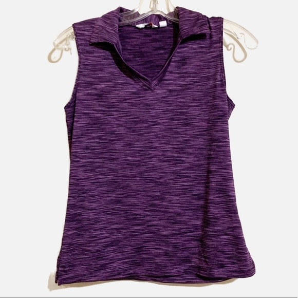 Lady Hagan Essentials Athletic Sleeveless Collar V-Neck Purple Size XS. - Picture 1 of 9